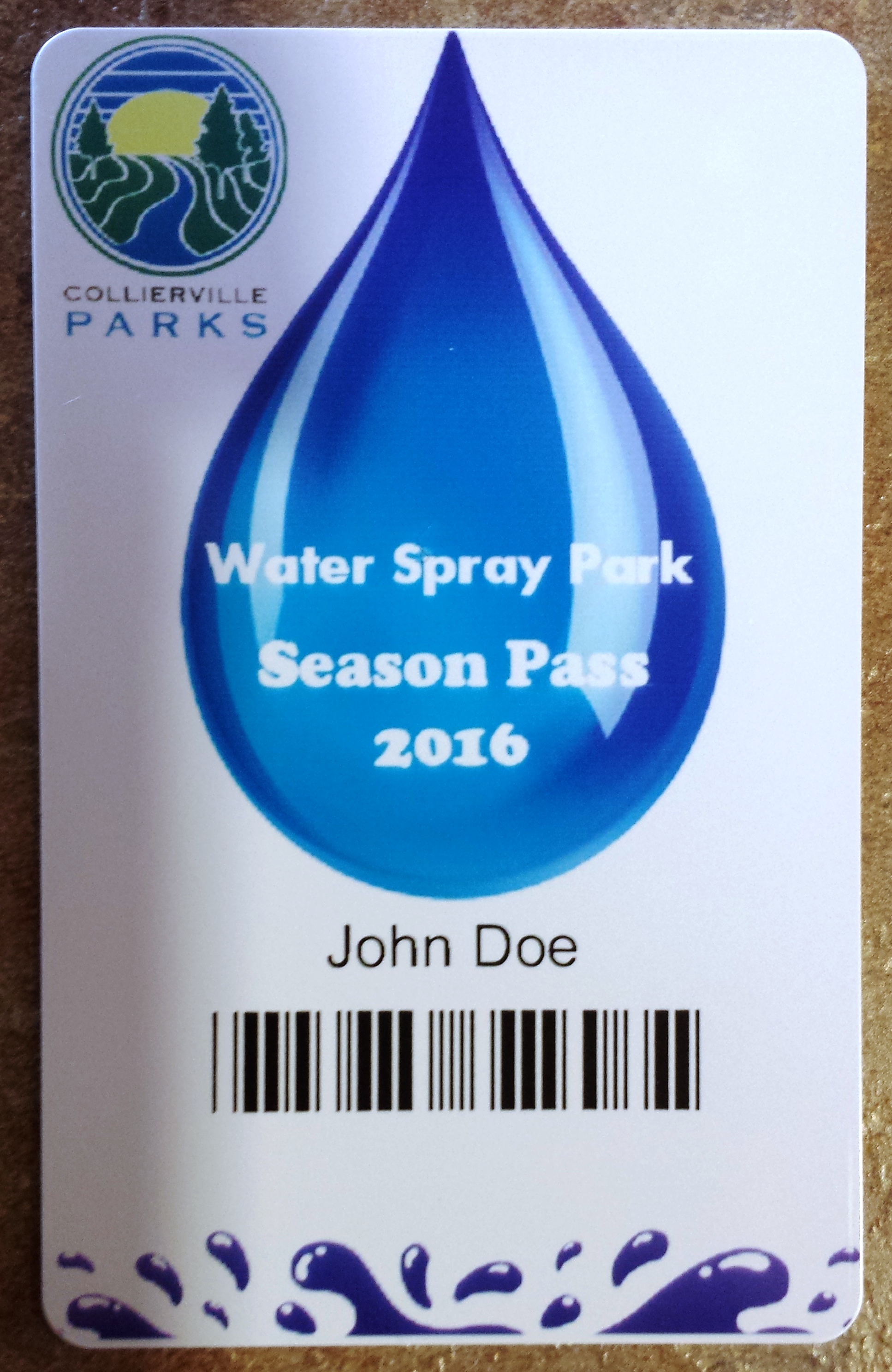 2016 spray park pass