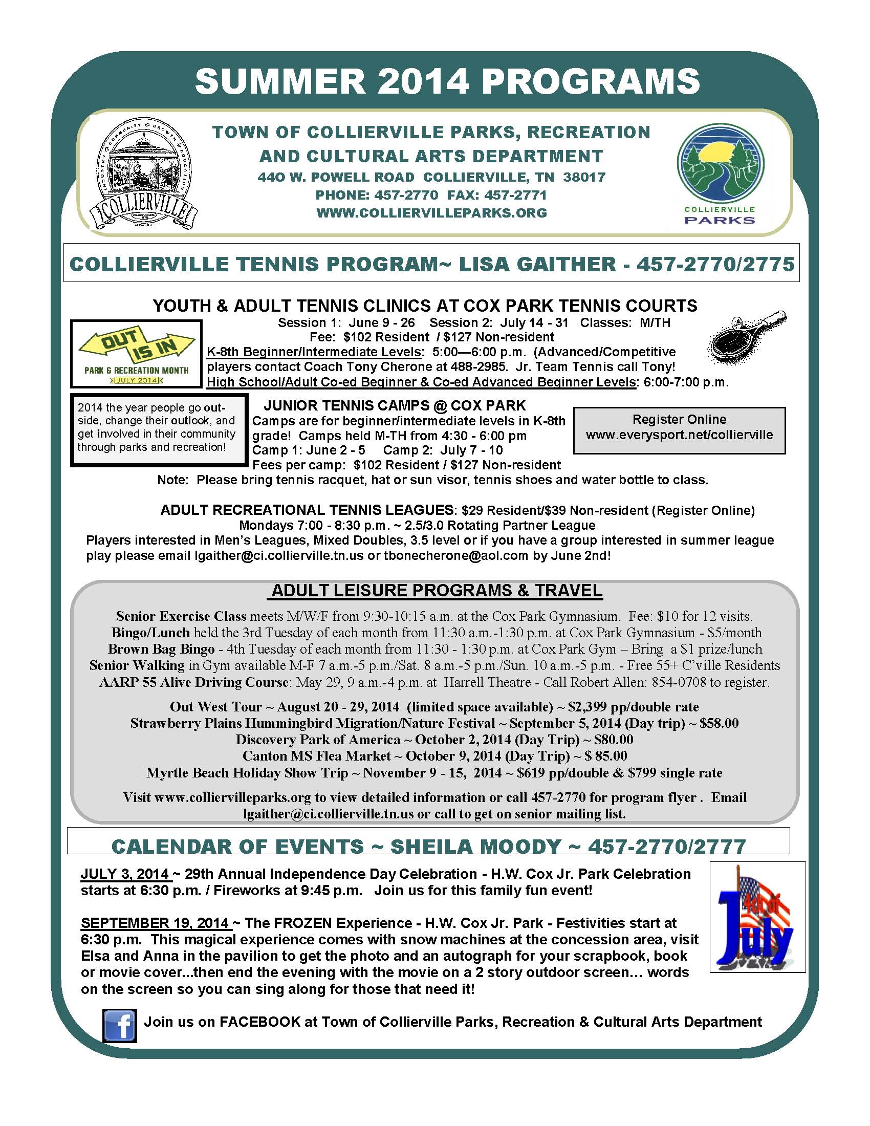 Summer 2014 Program Newsletter Page 1